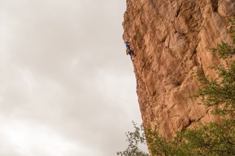 Jesse making the improbable traverse right.
